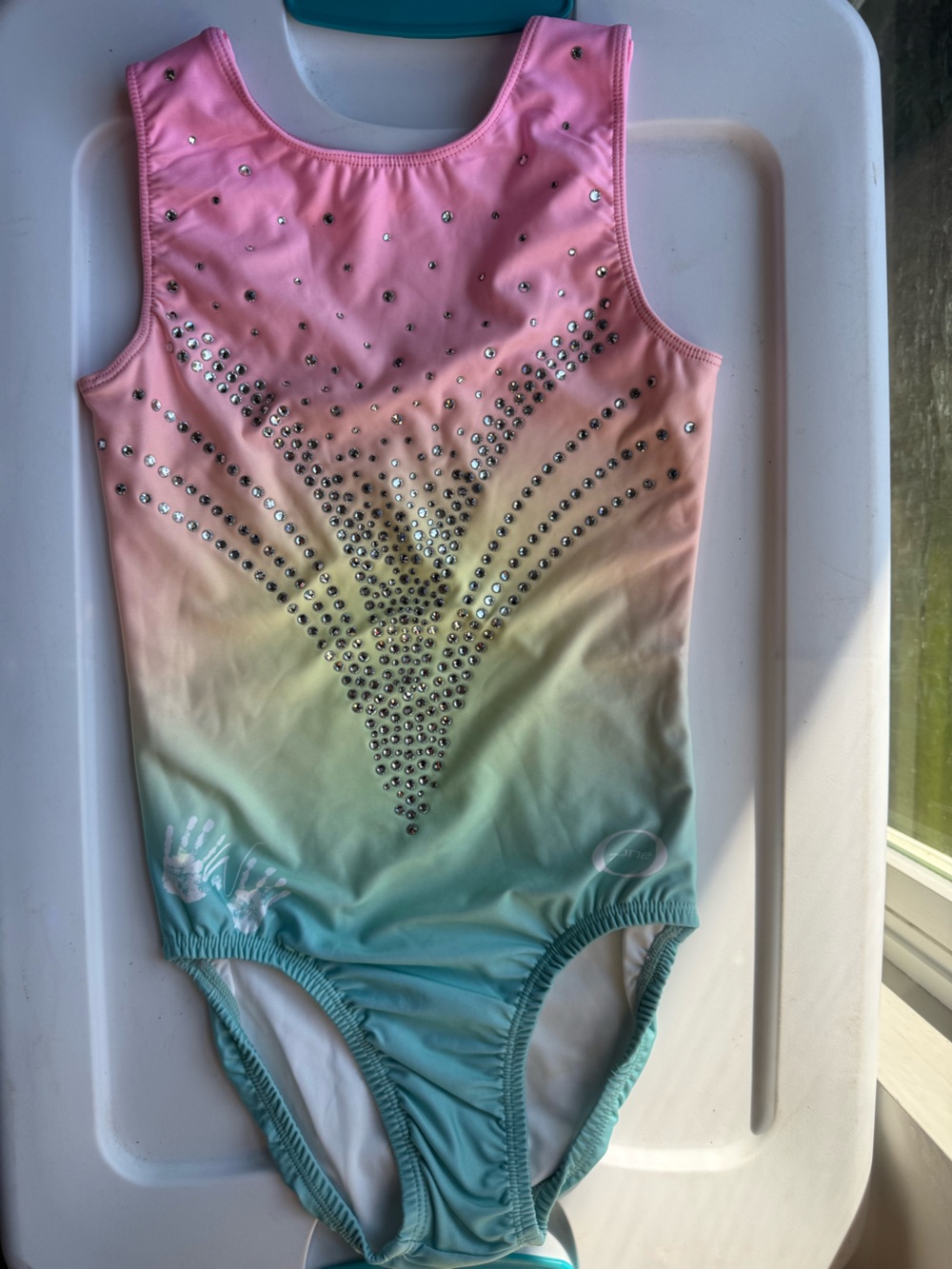 Youth large Chalk Warrior Seaside sunset leotard